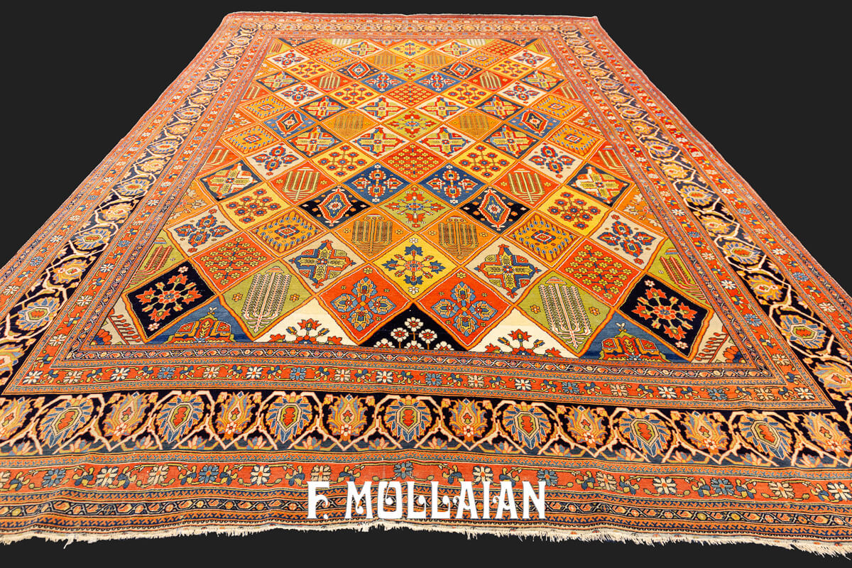 Kashan Mohtasham Rug Highly Unique n°:669436